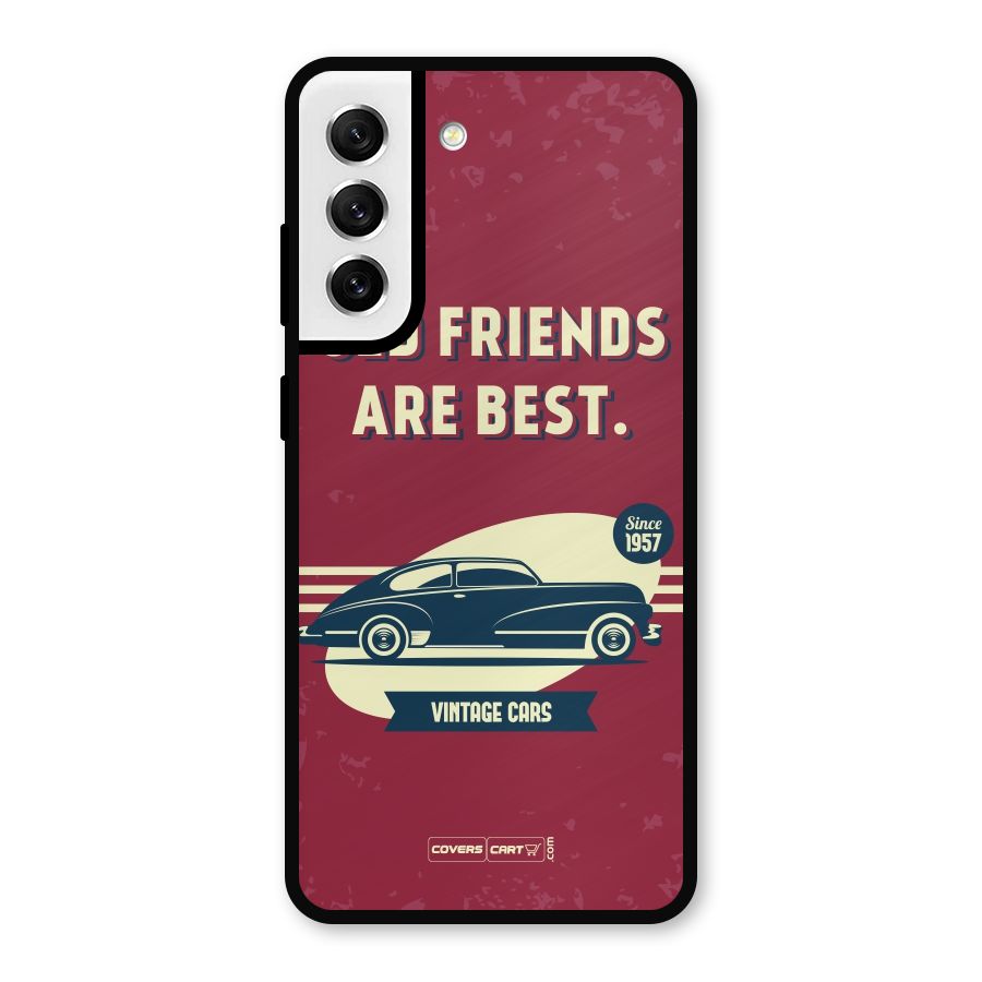Old Friends Vintage Car Metal Back Case for Galaxy S21 FE 5G