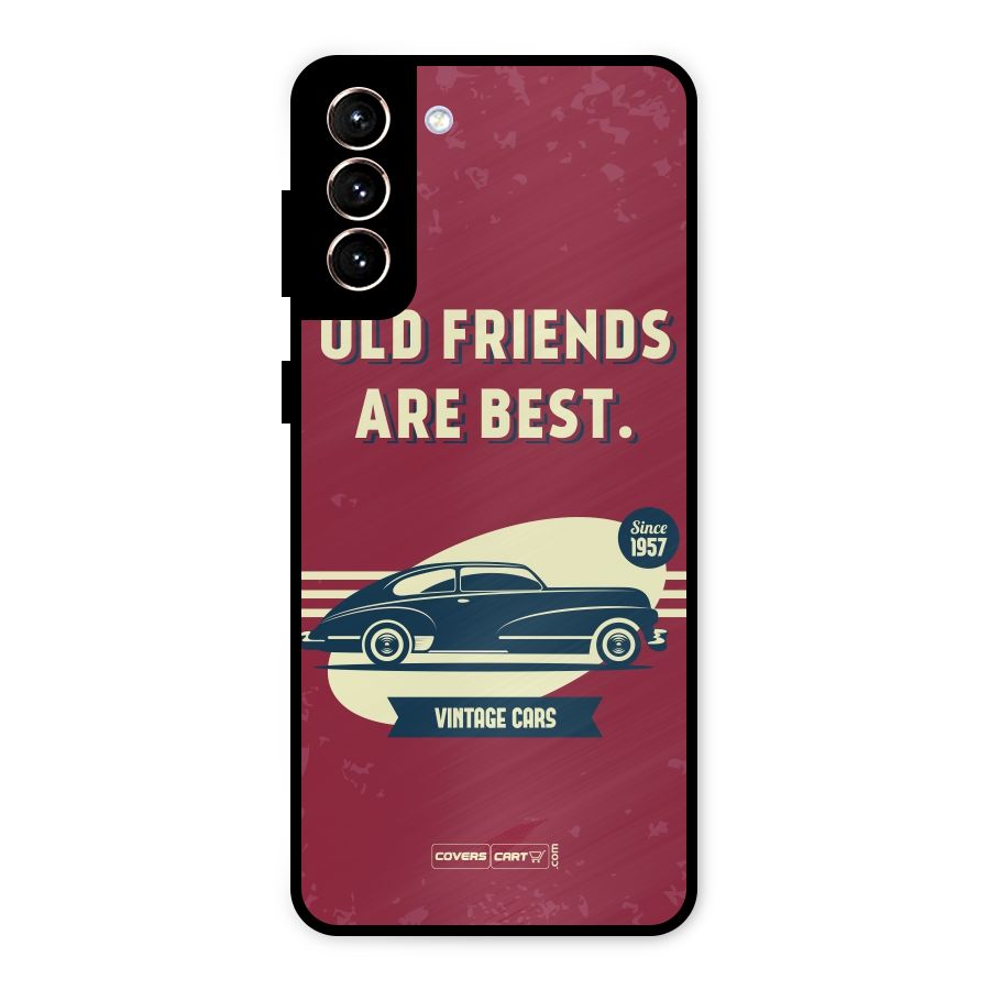 Old Friends Vintage Car Metal Back Case for Galaxy S21 Plus