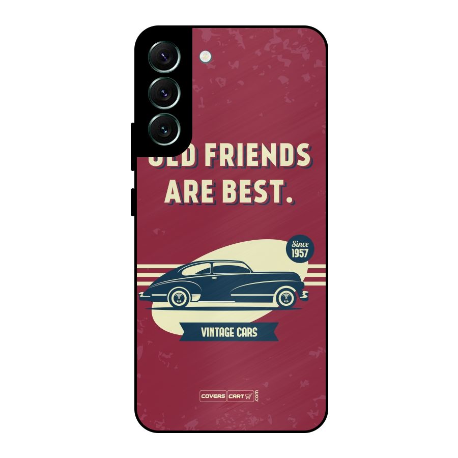 Old Friends Vintage Car Metal Back Case for Galaxy S22 Plus 5G