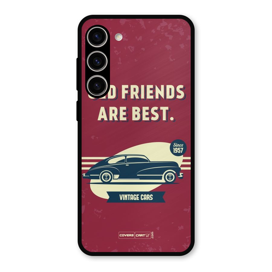 Old Friends Vintage Car Metal Back Case for Galaxy S23 Plus