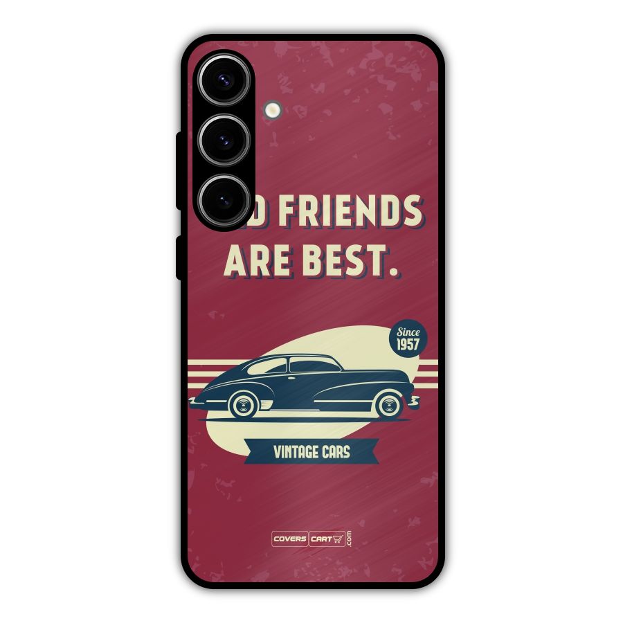 Old Friends Vintage Car Metal Back Case for Galaxy S24 Plus