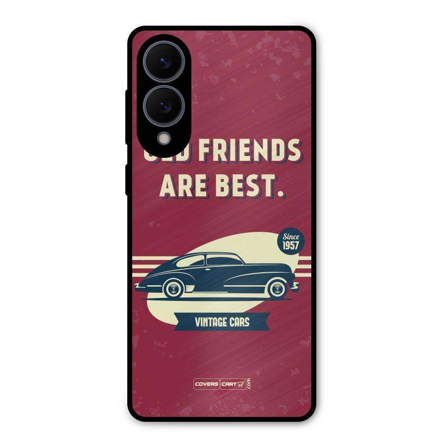 Old Friends Vintage Car Metal Back Case for Galaxy S25 Edge