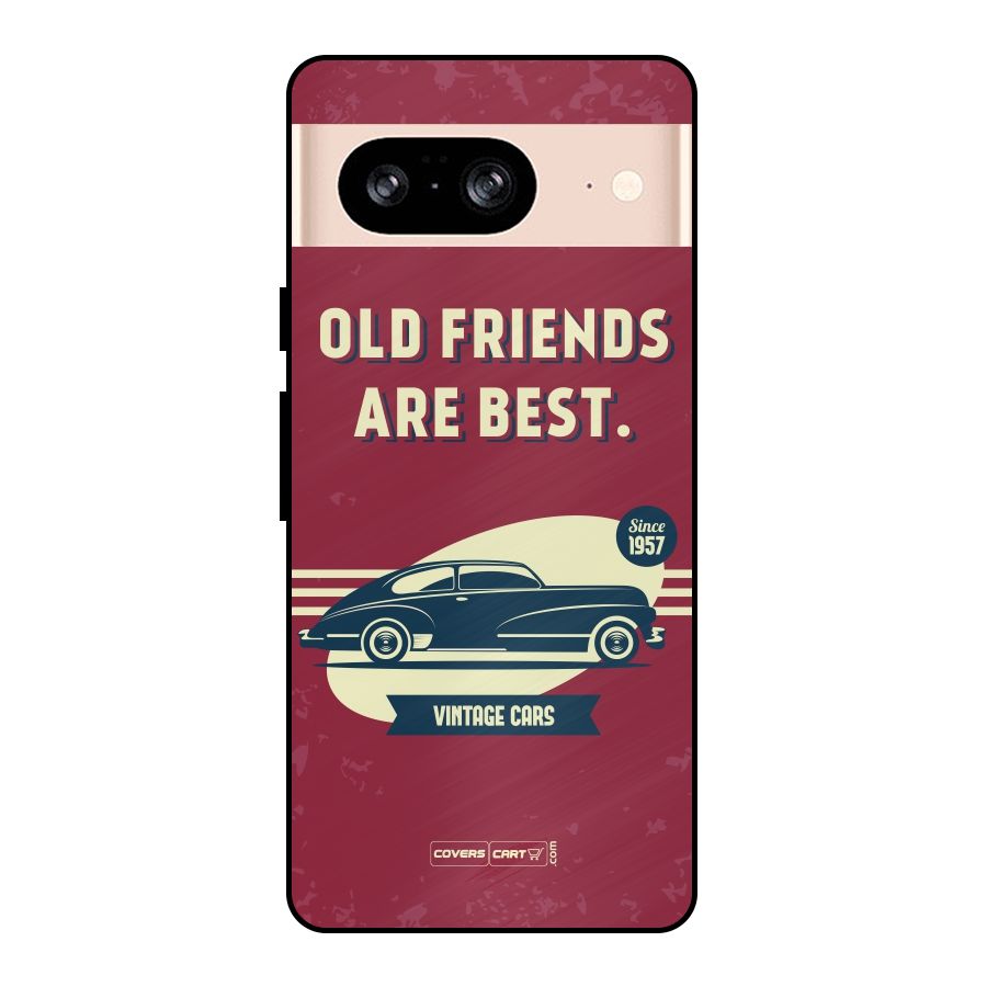 Old Friends Vintage Car Metal Back Case for Google Pixel 8