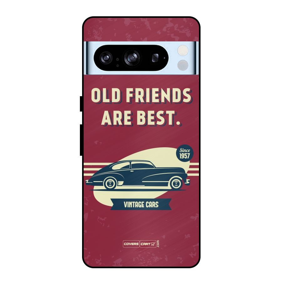 Old Friends Vintage Car Metal Back Case for Google Pixel 8 Pro
