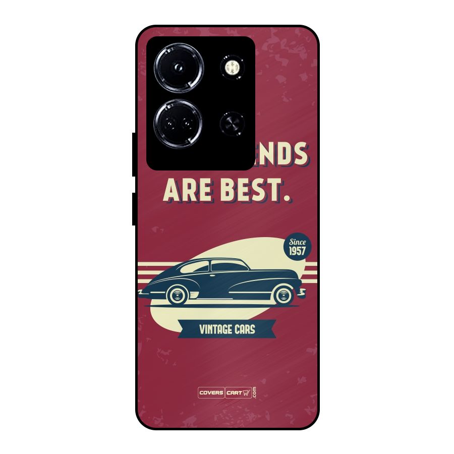 Old Friends Vintage Car Metal Back Case for Infinix Note 30 5G