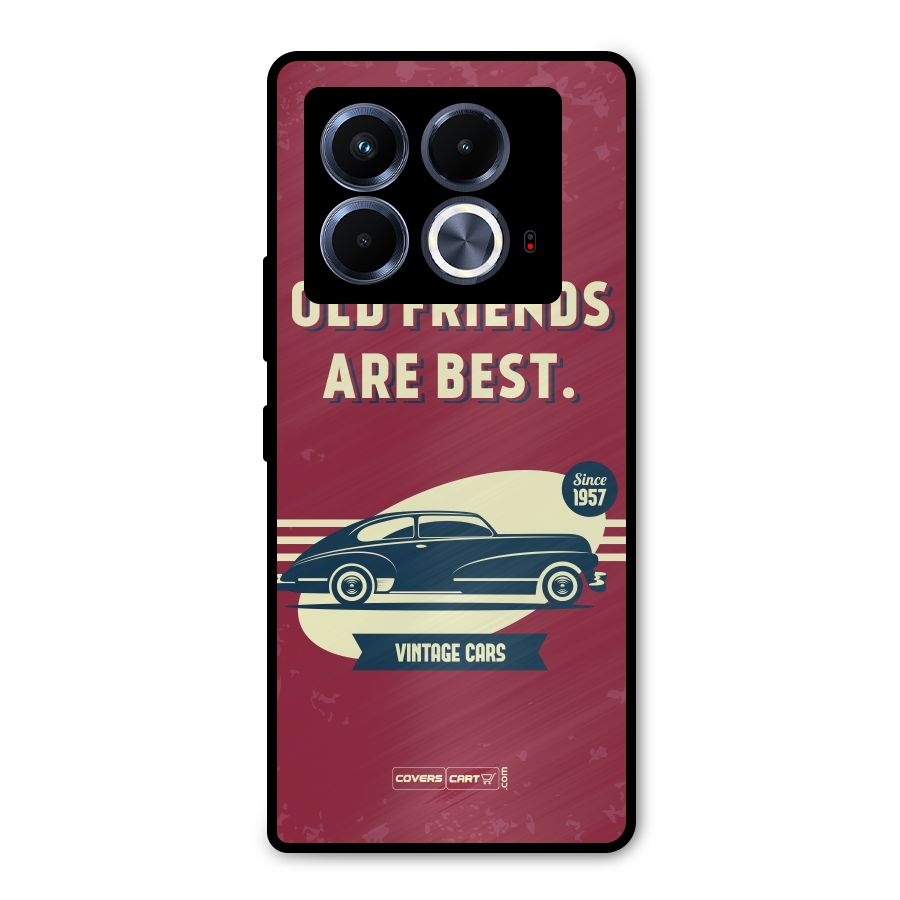 Old Friends Vintage Car Metal Back Case for Infinix Note 40 5G