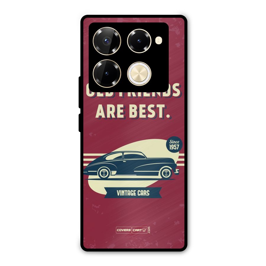 Old Friends Vintage Car Metal Back Case for Infinix Note 40 Pro
