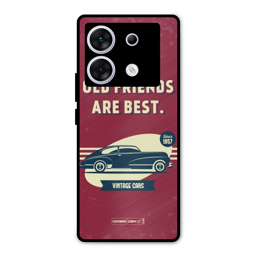Old Friends Vintage Car Metal Back Case for Infinix Zero 30 5G
