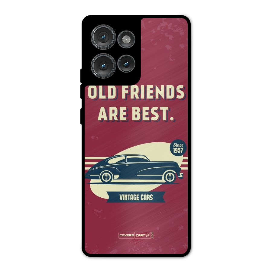 Old Friends Vintage Car Metal Back Case for Motorola Edge 50