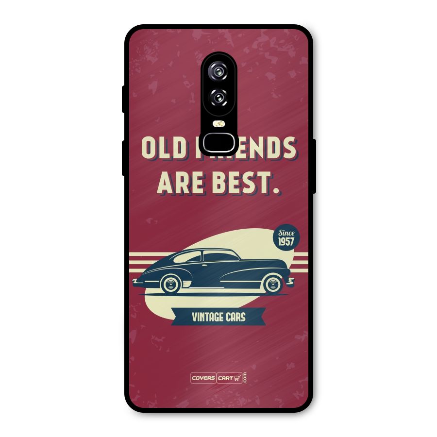 Old Friends Vintage Car Metal Back Case for OnePlus 6