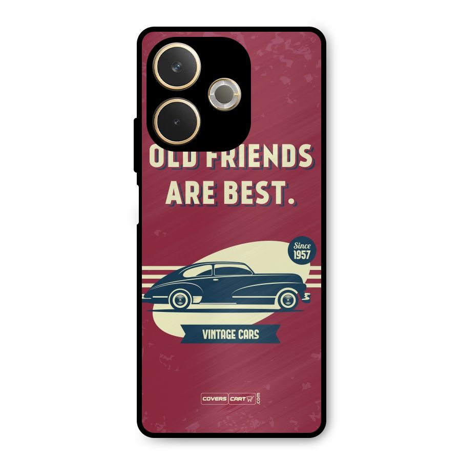 Old Friends Vintage Car Metal Back Case for Oppo A5 Pro