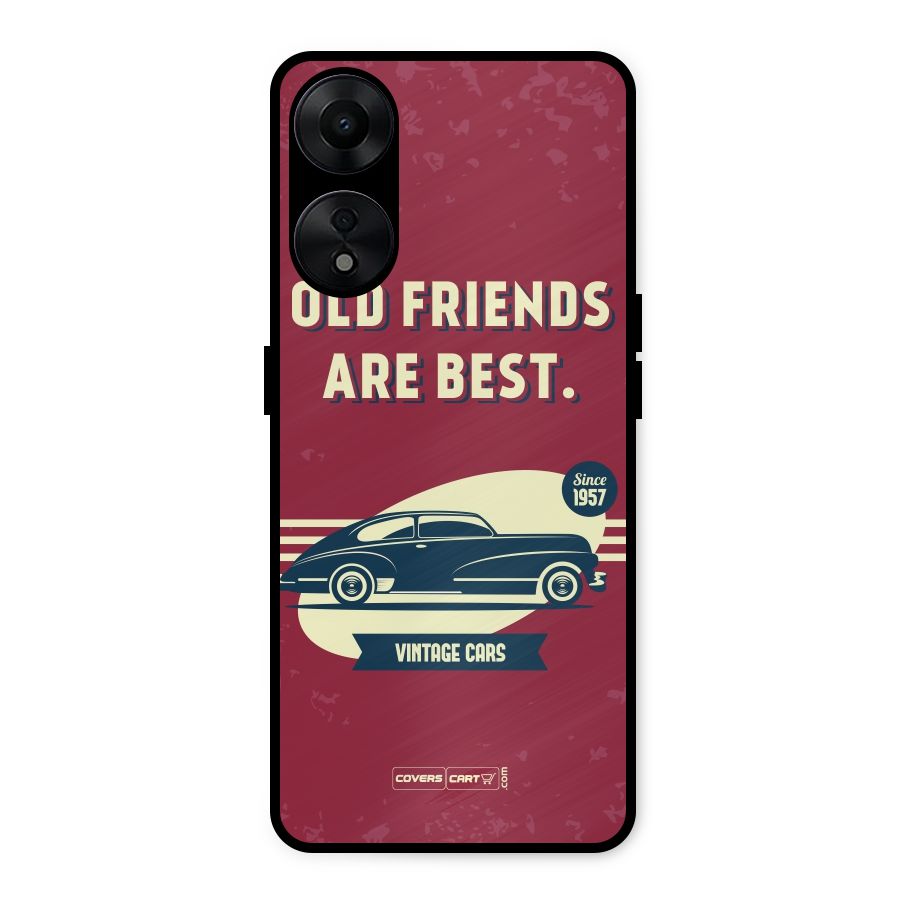 Old Friends Vintage Car Metal Back Case for Oppo A78 5G