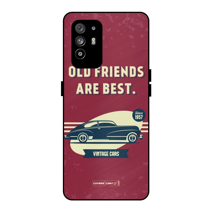 Old Friends Vintage Car Metal Back Case for Oppo F19 Pro Plus 5G