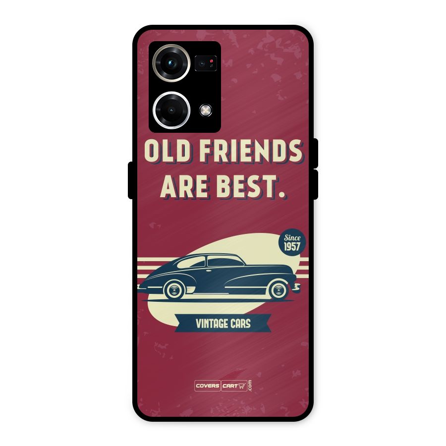 Old Friends Vintage Car Metal Back Case for Oppo F21 Pro 4G