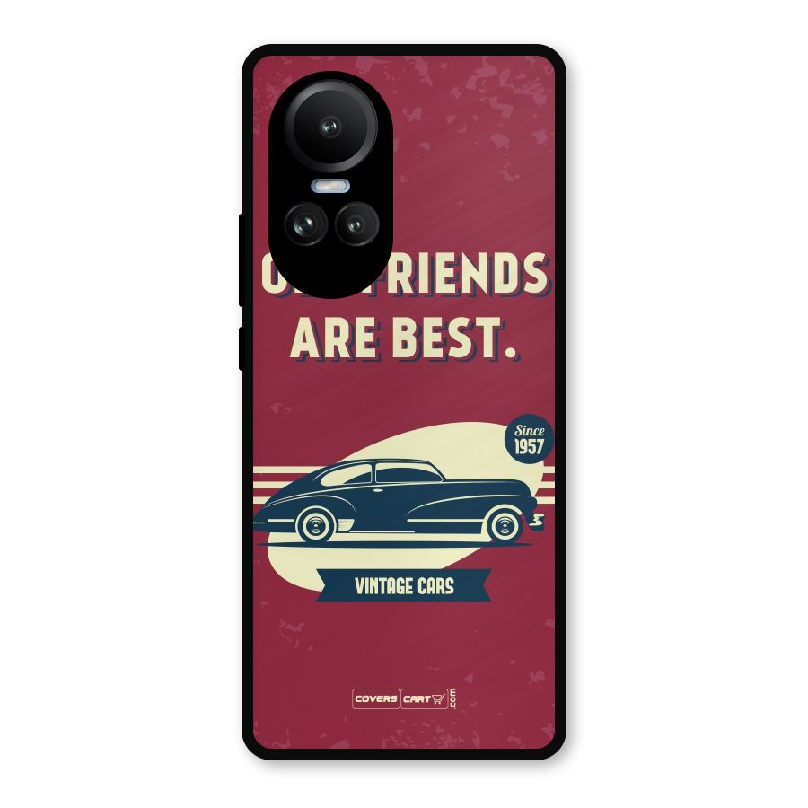Old Friends Vintage Car Metal Back Case for Oppo Reno10 Pro