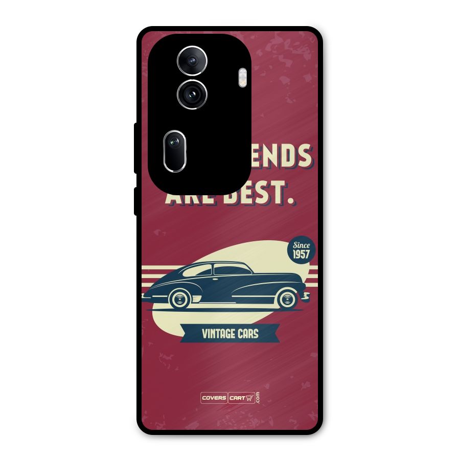 Old Friends Vintage Car Metal Back Case for Oppo Reno11 Pro 5G
