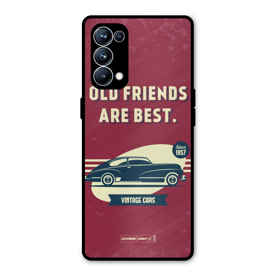 Old Friends Vintage Car Metal Back Case for Oppo Reno5 Pro 5G