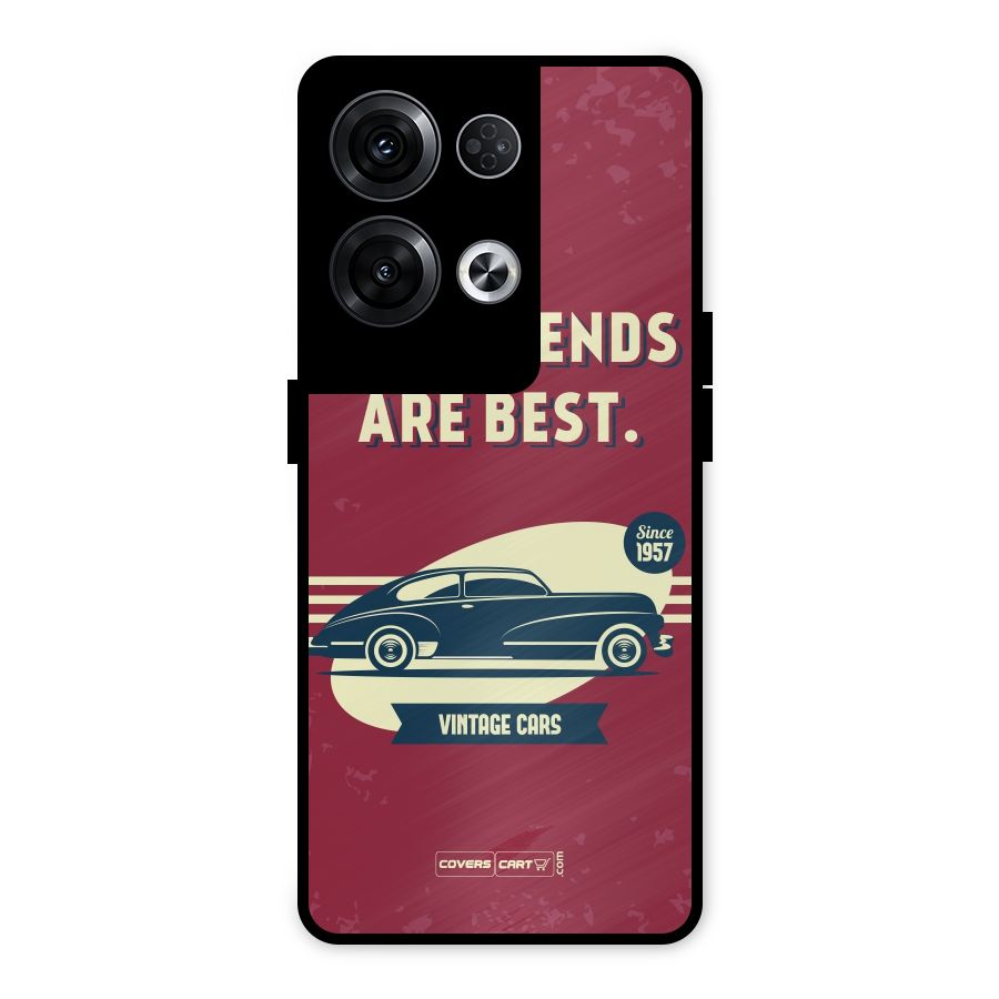 Old Friends Vintage Car Metal Back Case for Oppo Reno8 Pro 5G