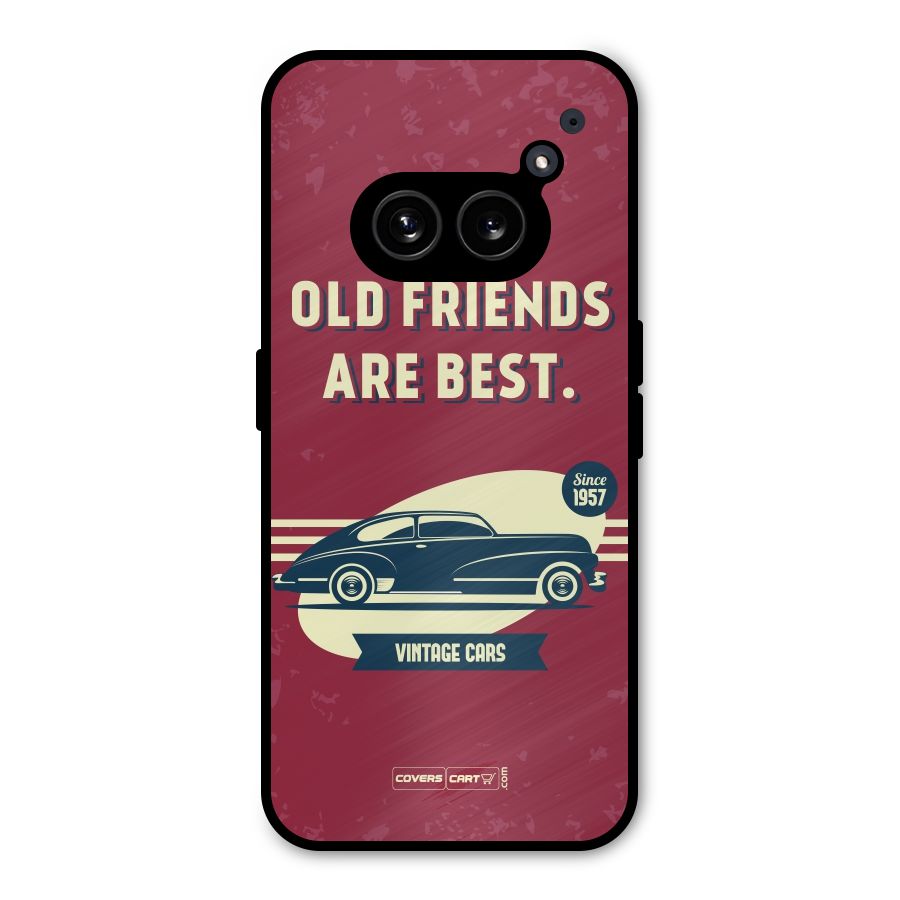 Old Friends Vintage Car Metal Back Case for Nothing Phone 2a