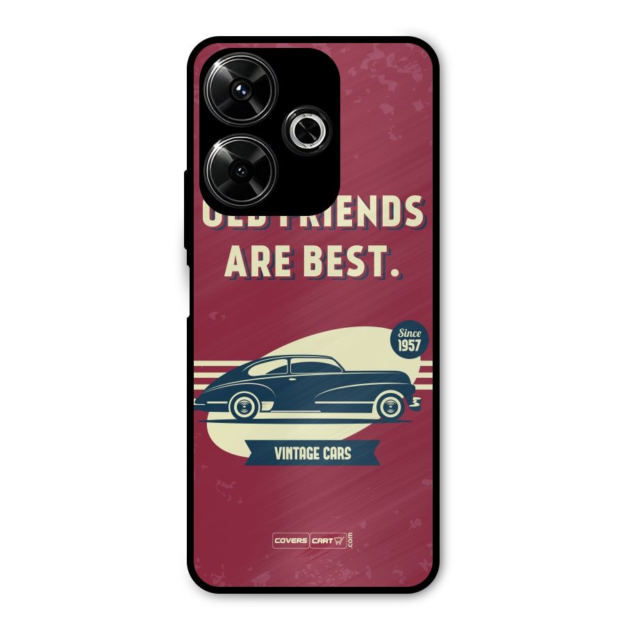 Old Friends Vintage Car Metal Back Case for Poco M6 Plus