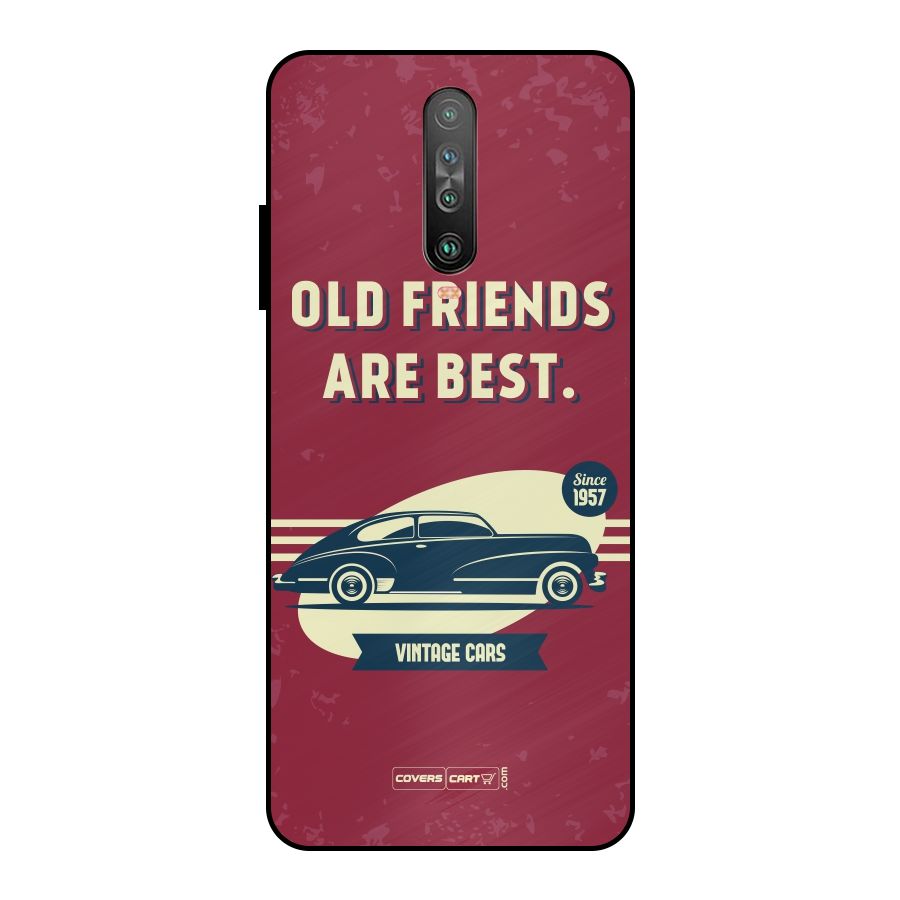 Old Friends Vintage Car Metal Back Case for Poco X2