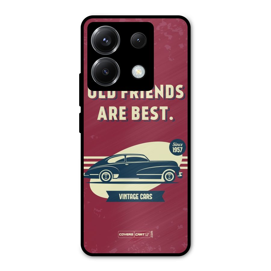 Old Friends Vintage Car Metal Back Case for Poco X6
