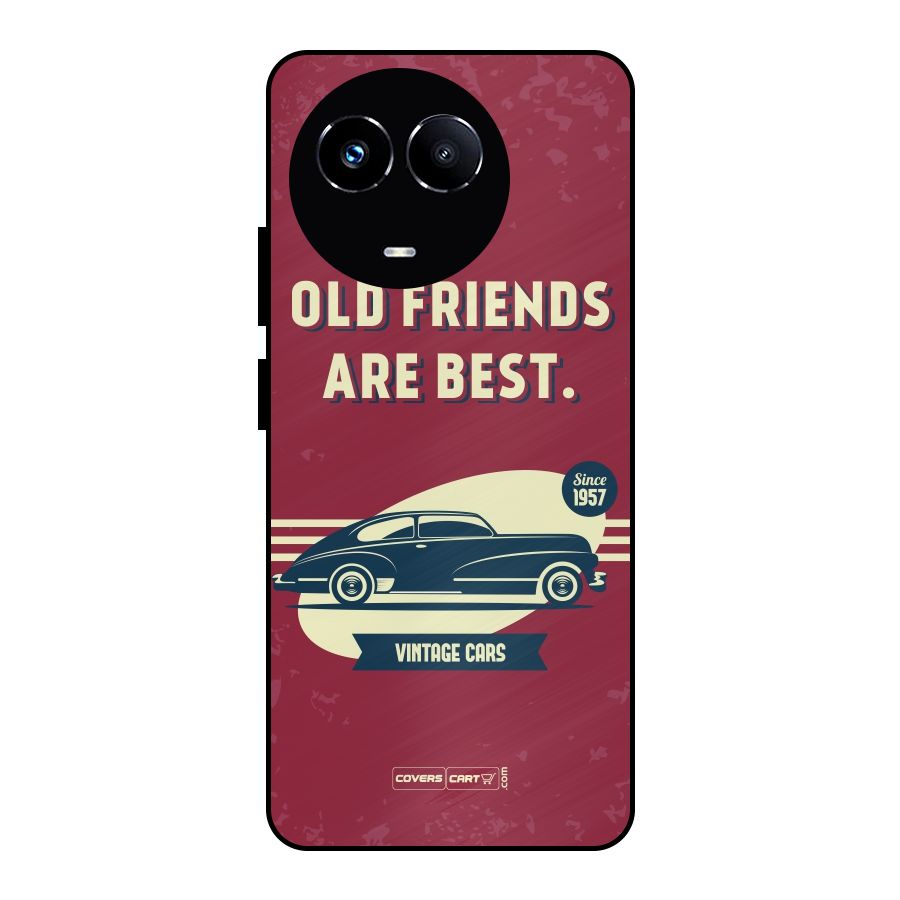 Old Friends Vintage Car Metal Back Case for Realme 11 5G