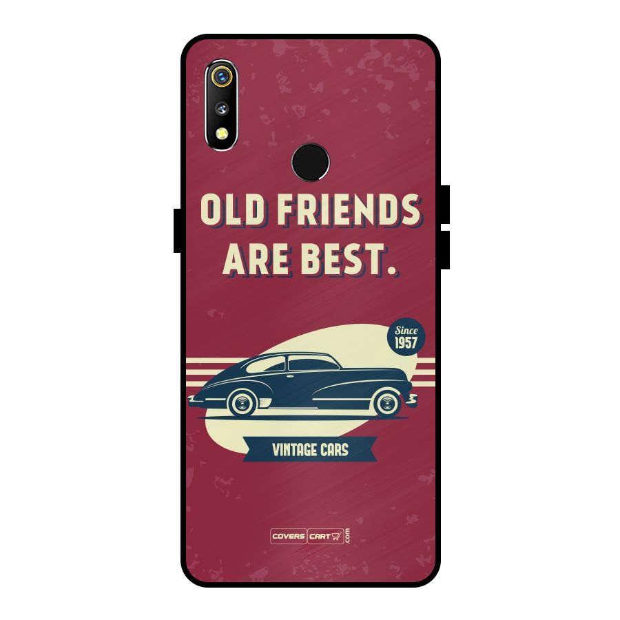 Old Friends Vintage Car Metal Back Case for Realme 3i