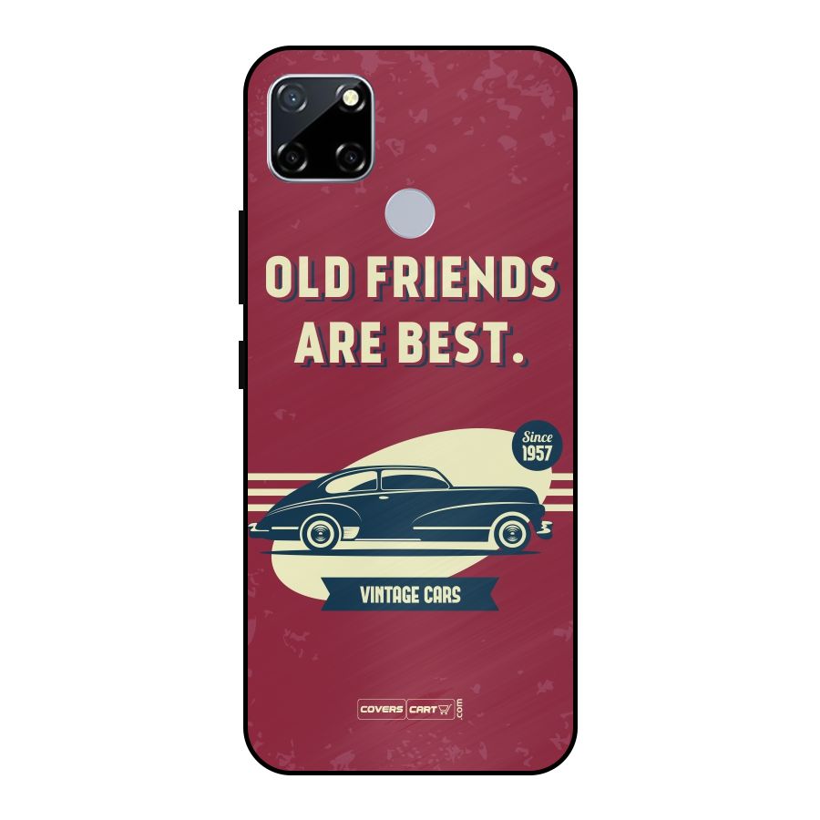 Old Friends Vintage Car Metal Back Case for Realme Narzo 20