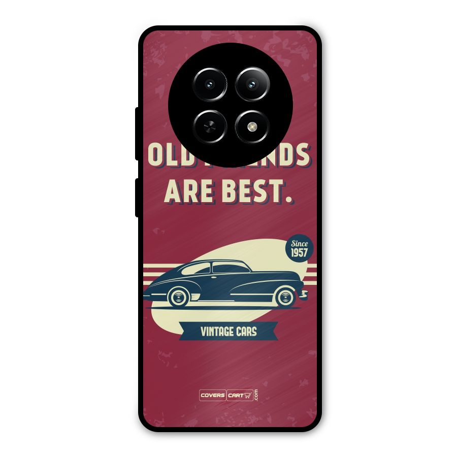Old Friends Vintage Car Metal Back Case for Realme Narzo 70x 5G