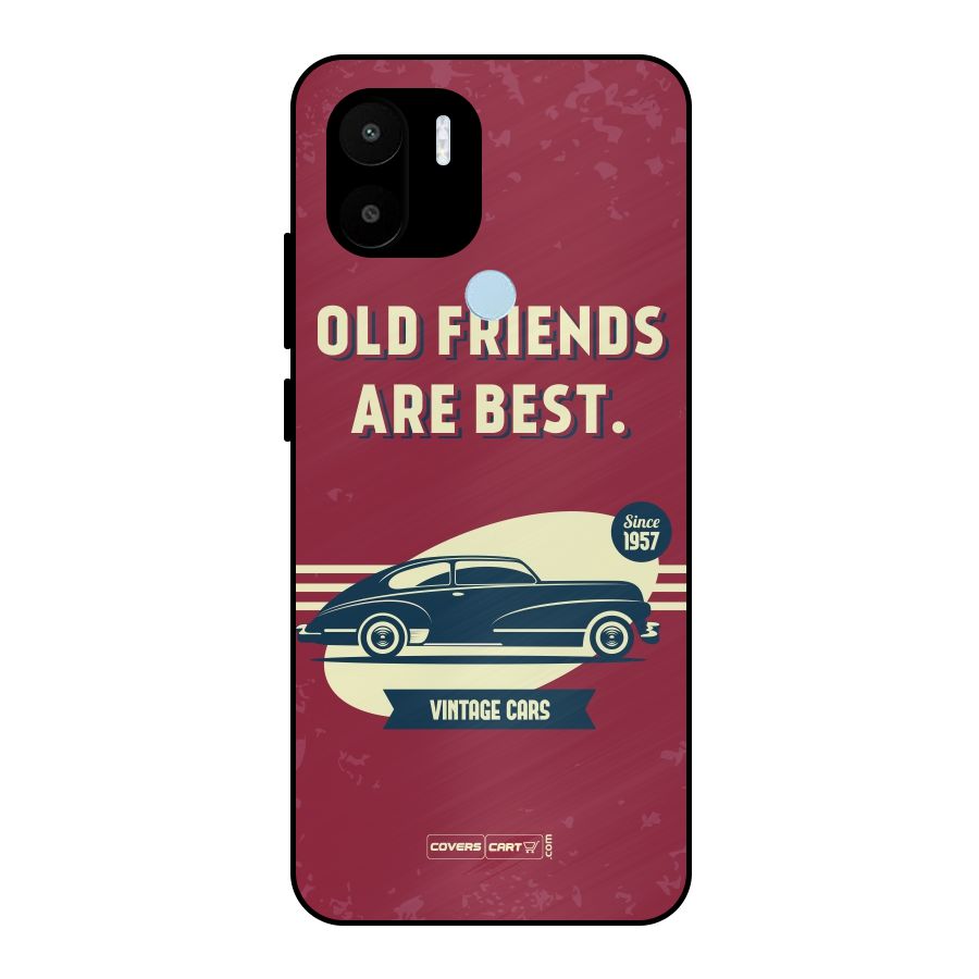 Old Friends Vintage Car Metal Back Case for Redmi A1+