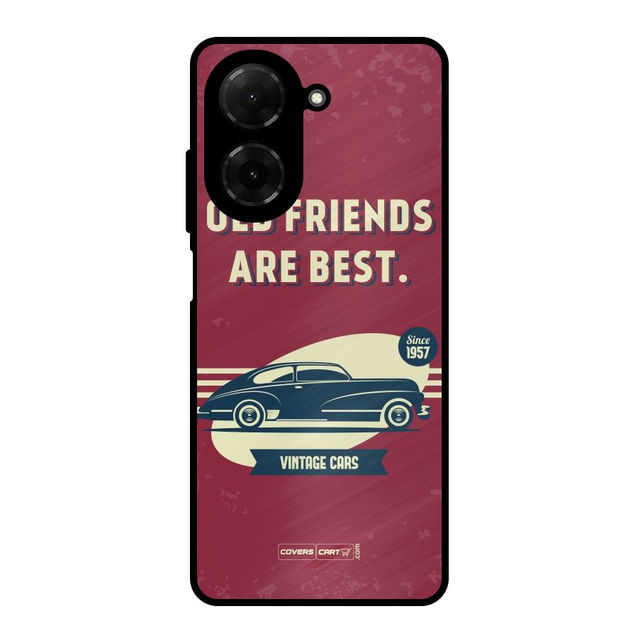 Old Friends Vintage Car Metal Back Case for Redmi A5 4G
