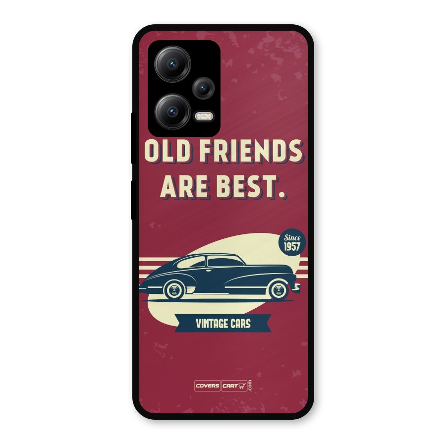Old Friends Vintage Car Metal Back Case for Redmi Note 12 5G