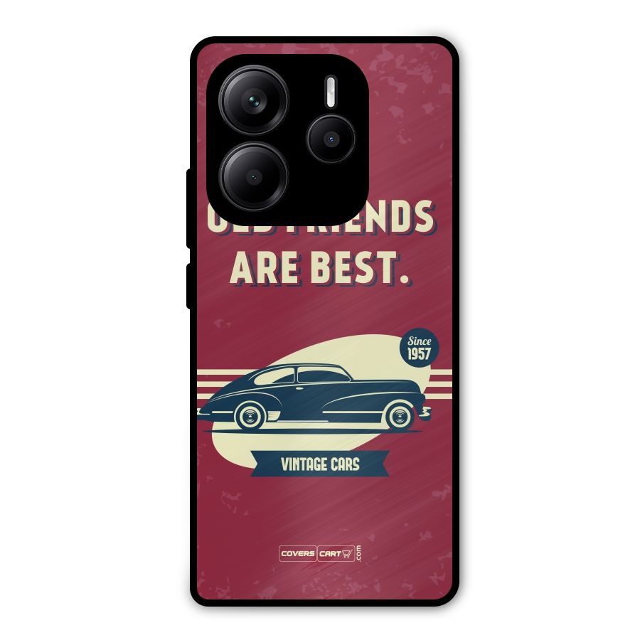 Old Friends Vintage Car Metal Back Case for Redmi Note 14 5G