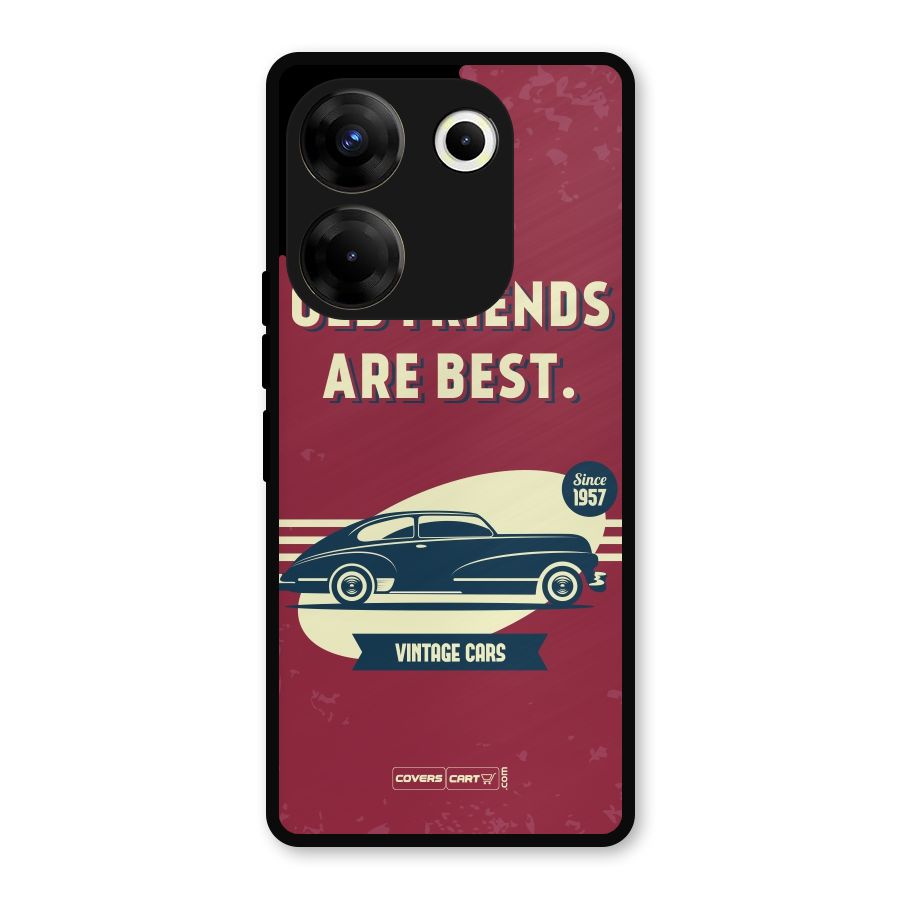 Old Friends Vintage Car Metal Back Case for Tecno Camon 20 Pro