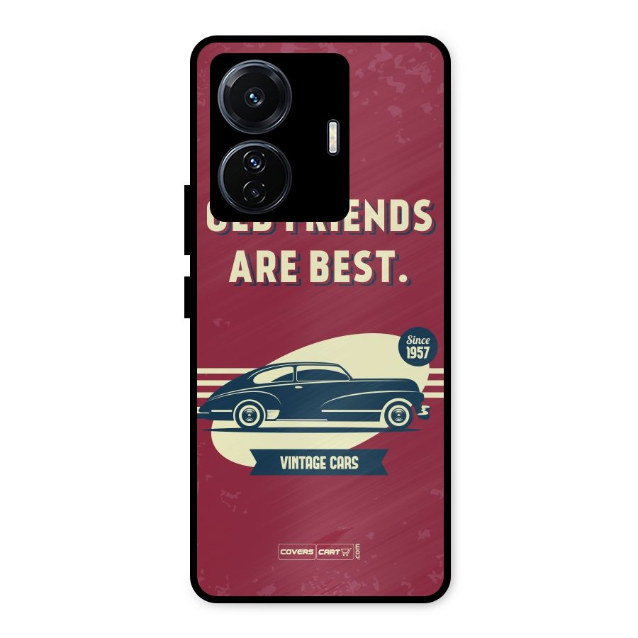Old Friends Vintage Car Metal Back Case for Vivo T1 Pro