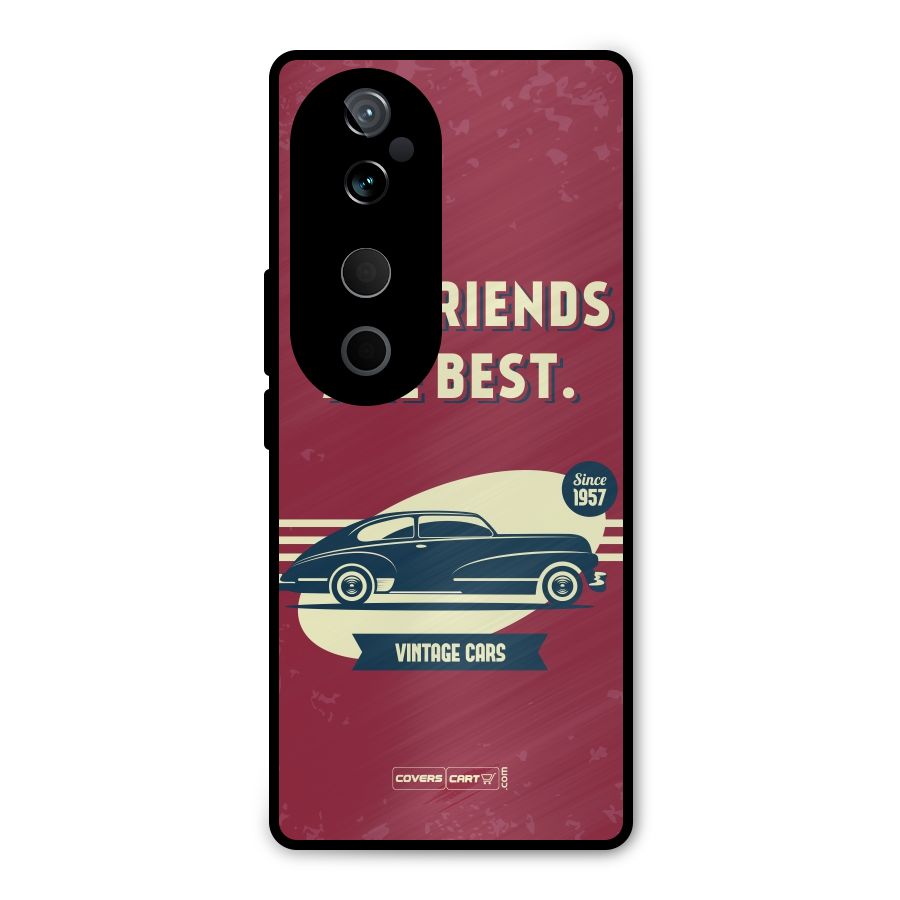 Old Friends Vintage Car Metal Back Case for Vivo T3 Ultra