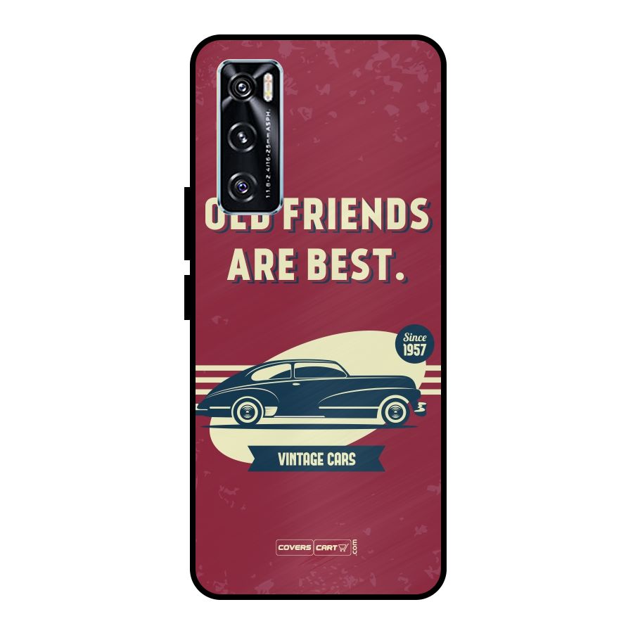 Old Friends Vintage Car Metal Back Case for Vivo V20 SE