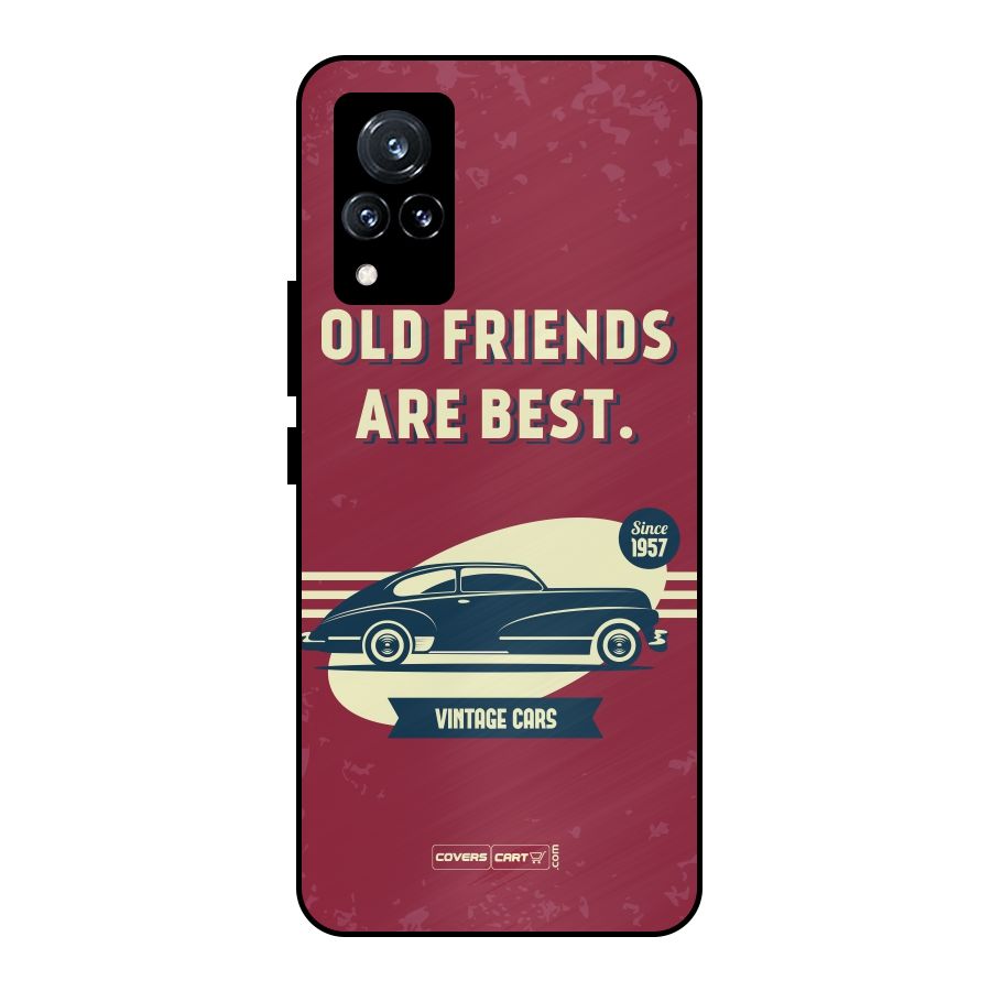 Old Friends Vintage Car Metal Back Case for Vivo V21 5G