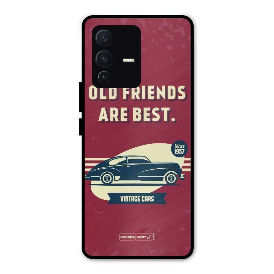 Old Friends Vintage Car Metal Back Case for Vivo V23 Pro