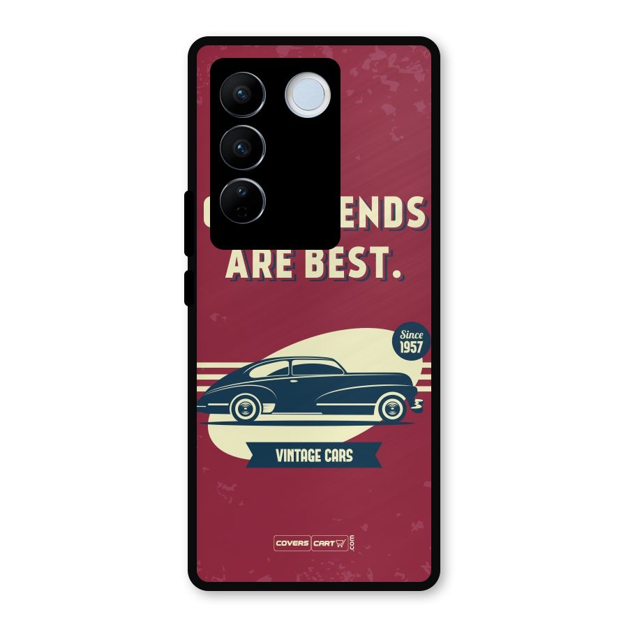 Old Friends Vintage Car Metal Back Case for Vivo V27
