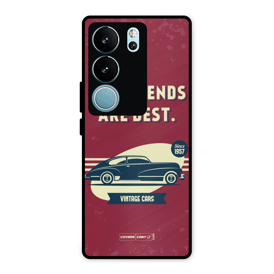 Old Friends Vintage Car Metal Back Case for Vivo V29