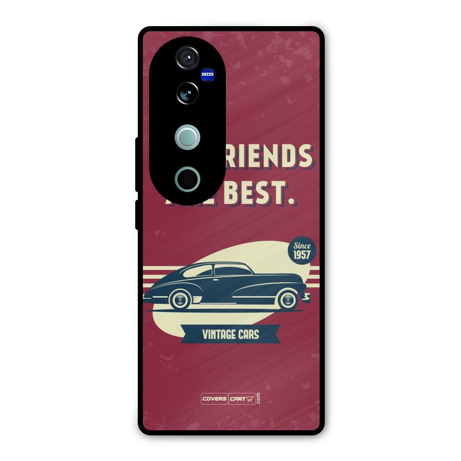 Old Friends Vintage Car Metal Back Case for Vivo V40