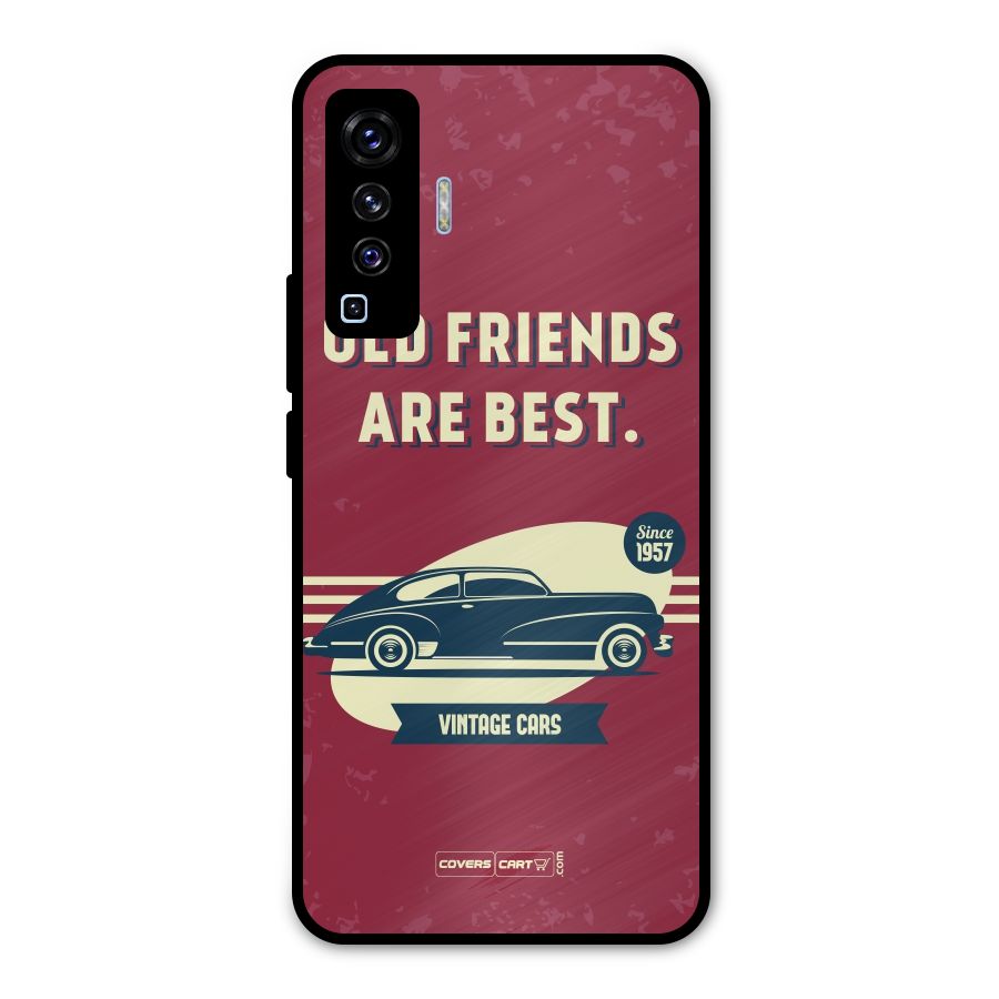 Old Friends Vintage Car Metal Back Case for Vivo X50