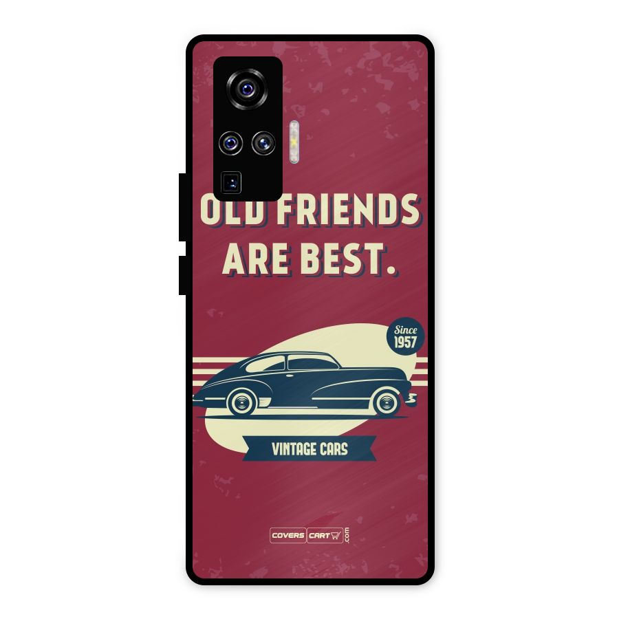 Old Friends Vintage Car Metal Back Case for Vivo X50 Pro