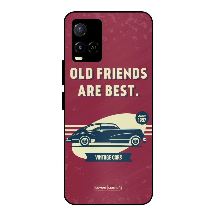Old Friends Vintage Car Metal Back Case for Vivo Y21