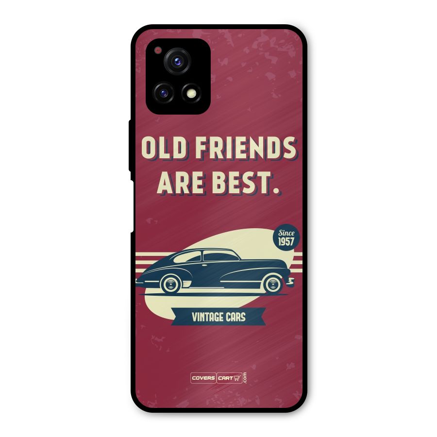Old Friends Vintage Car Metal Back Case for Vivo Y72 5G
