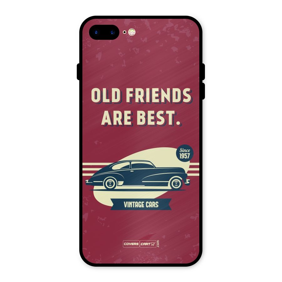 Old Friends Vintage Car Metal Back Case for iPhone 8 Plus