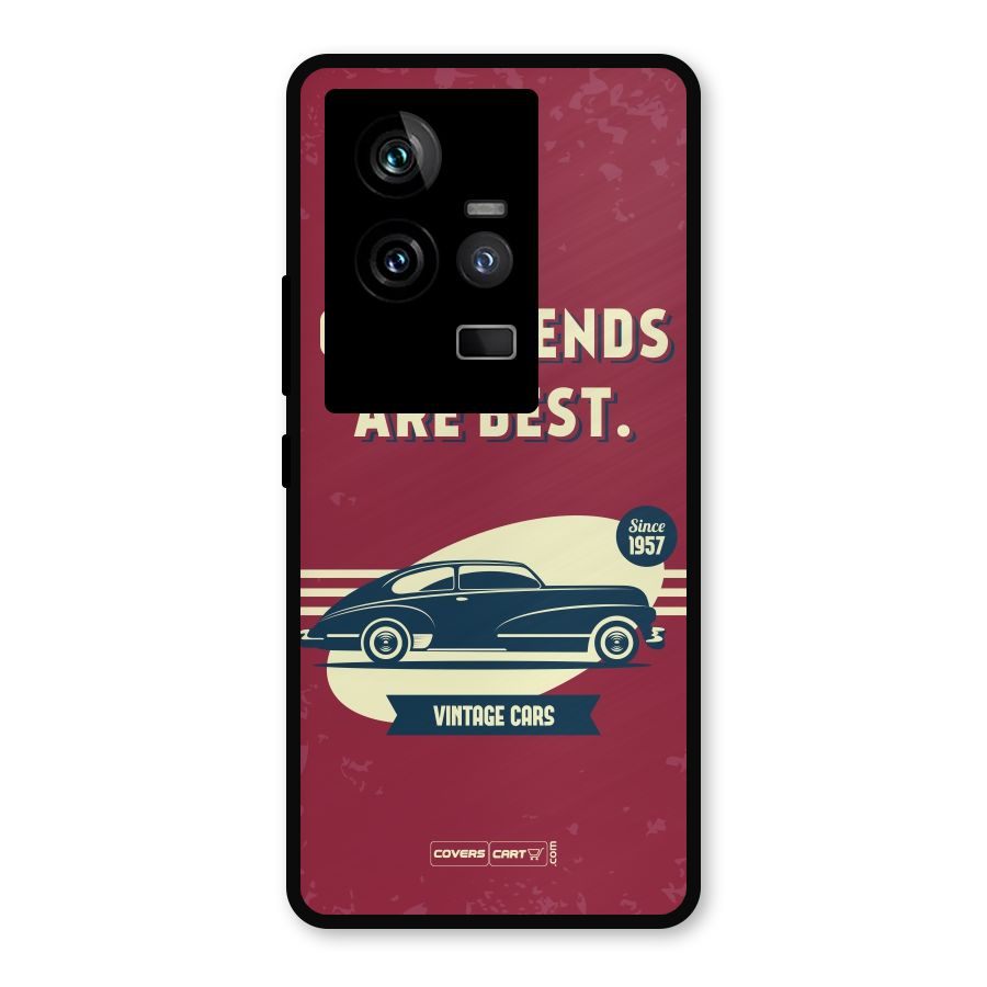 Old Friends Vintage Car Metal Back Case for iQOO 11 5G