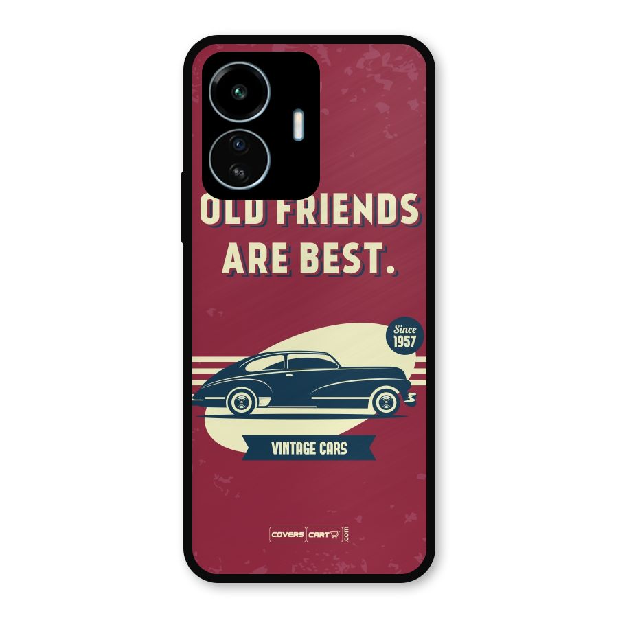 Old Friends Vintage Car Metal Back Case for vivo iQOO Z6 Lite 5G